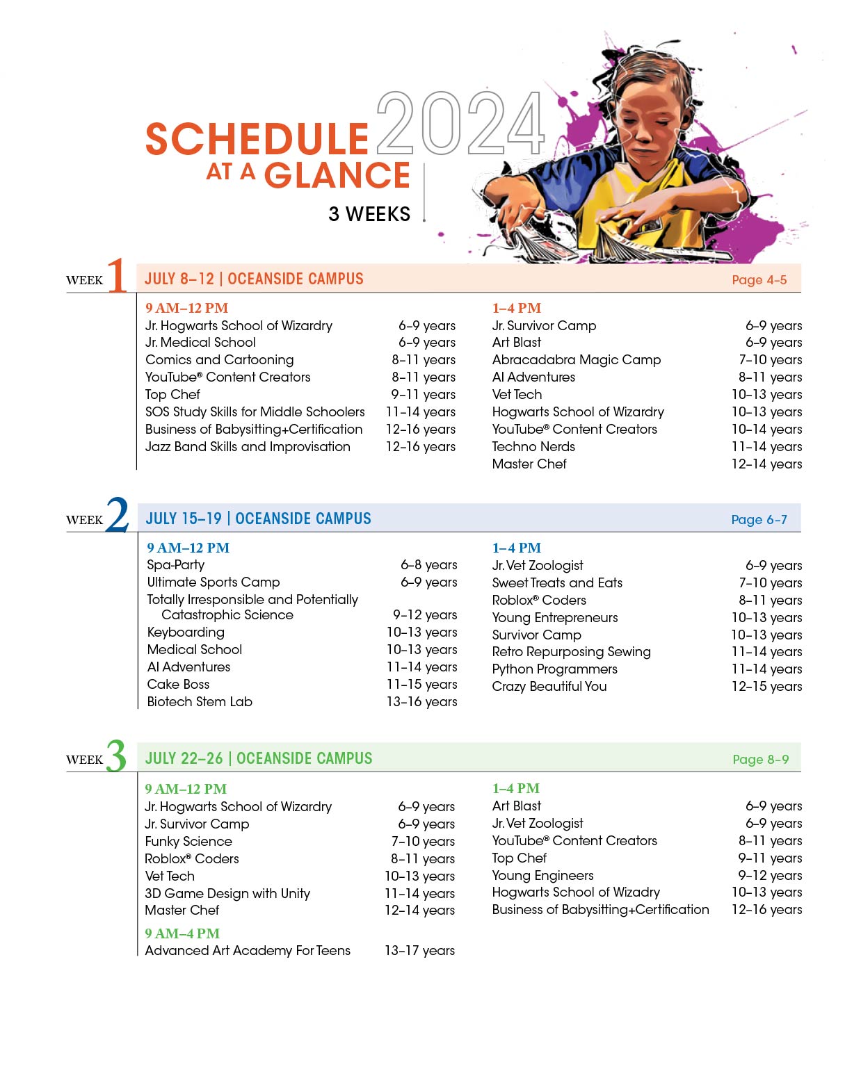 College For Kids Bulletin Schedule