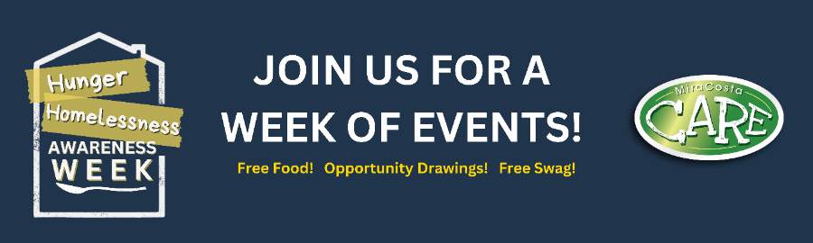 Hunger and Homelessness Awareness Week. Join us for a week of events. 